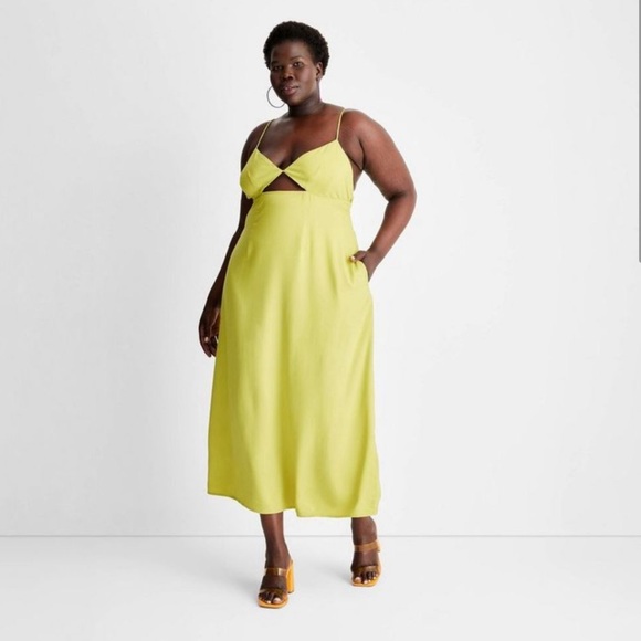 Future Collective Dresses & Skirts - Future Collective Women's Strappy Cutout Midi Slip Dress